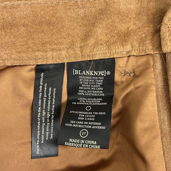 NWT Blank NYC Genuine Leather Real Suede Mini Skirt Size 27 - Picture 7 of 11